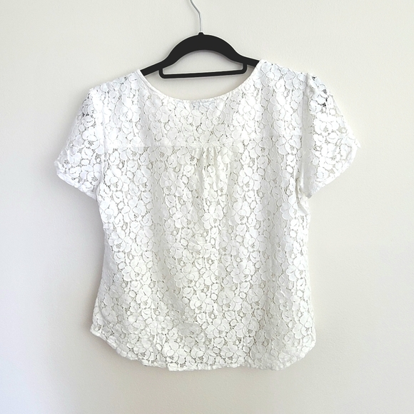 New York & Company | Cotton Floral Lace Shirt - Picture 3 of 5